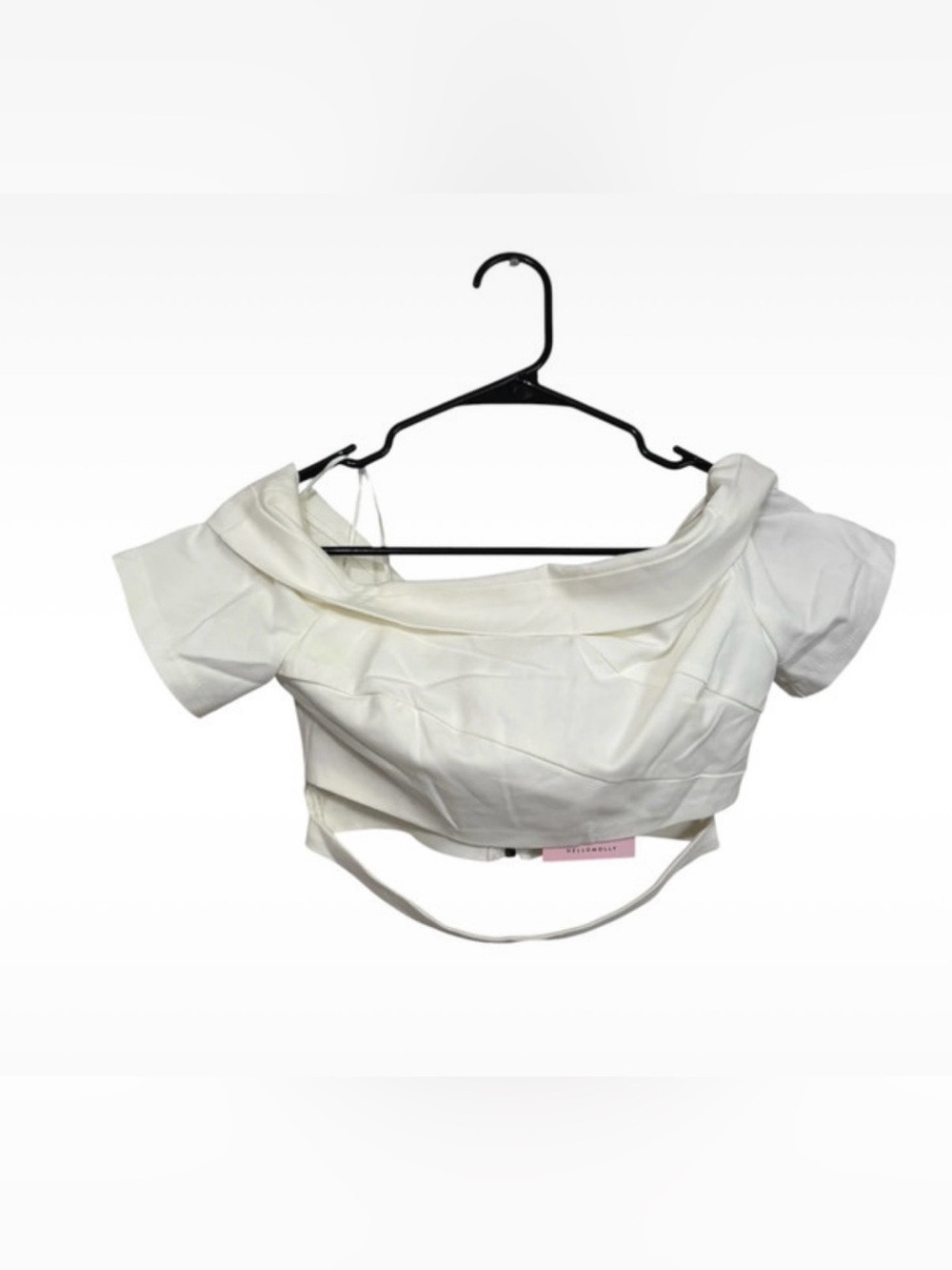 Hello Molly Off-Shoulder White Cropped Top